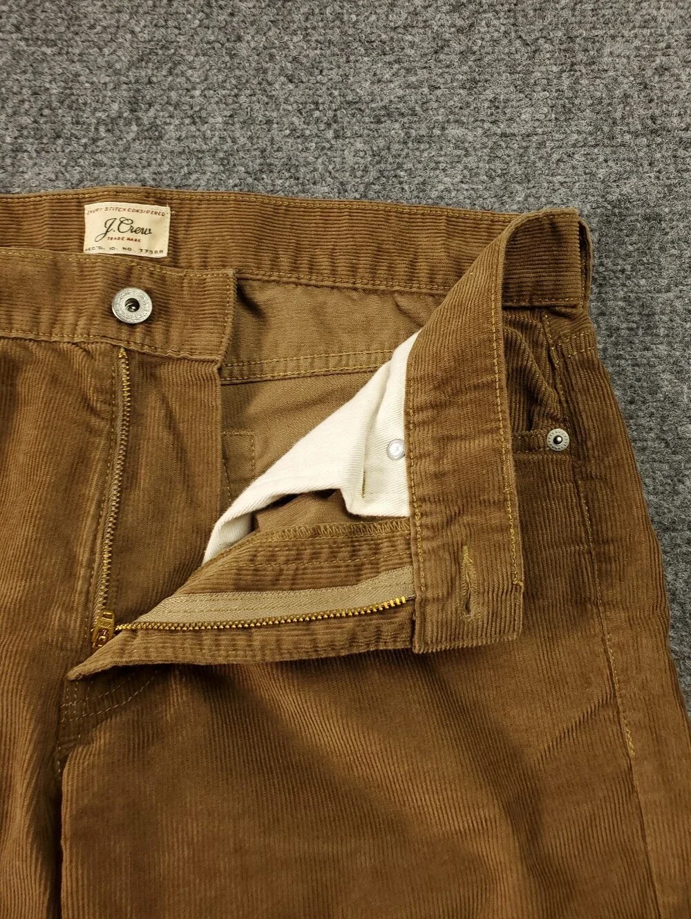 J Crew 484 Slim Fit Stretch Corduroy Pants 31x30 Brown Five Pocket Straight Leg